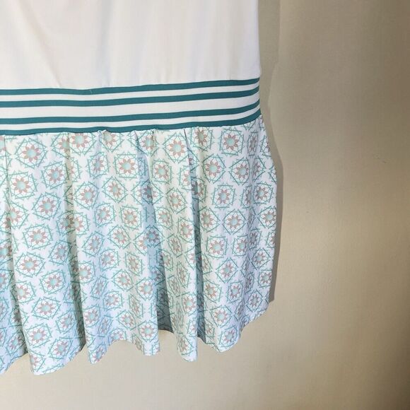 William Murray Women's V Neck Golf Dress Size XL Zip Pockets White Printed - Picture 4 of 6